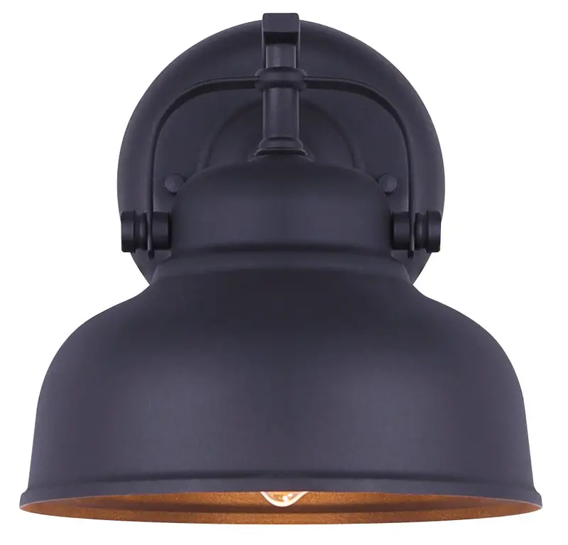 Canarm Louis Matte Black Outdoor Wall Light – Contemporary Exterior Sconce (IOL405BK-A)