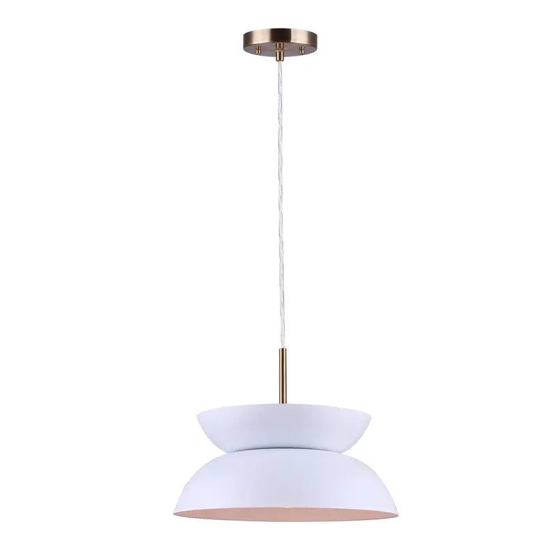 Canarm MILA Dual-Mount Pendant Light – Matte White and Gold Ceiling Fixture