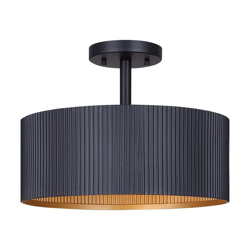 Canarm REXTON Semi-Flush Ceiling Fixture – ISF1119A02BK (Gold & Black)