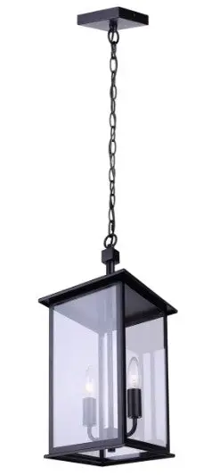 Canarm ROSSLAND Outdoor Pendant Light – Black Hanging Fixture – Model IOL769BK
