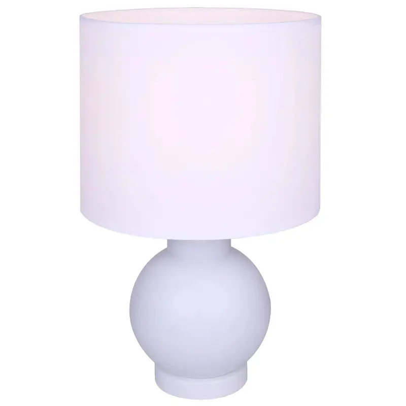 Canarm Sable Table Lamp – White Fabric Shade Desk Lamp (ITL2292B19WH)