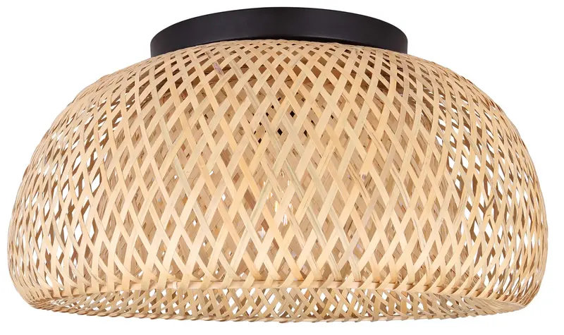 Canarm SARIEL Flush Mount Light – Bamboo-Black Aesthetic, 18W LED (IFM2025B18BK)