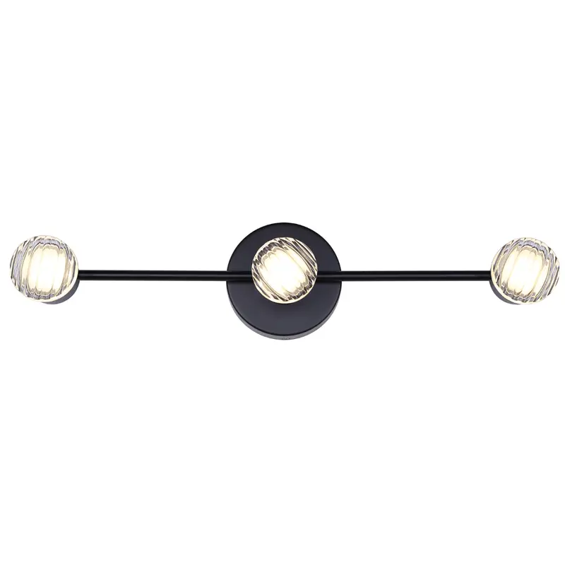 Canarm VANYA Matte Black 3-Light LED Wall Mount – Balanced Multi-Source Lighting, Model LWF313A03BK