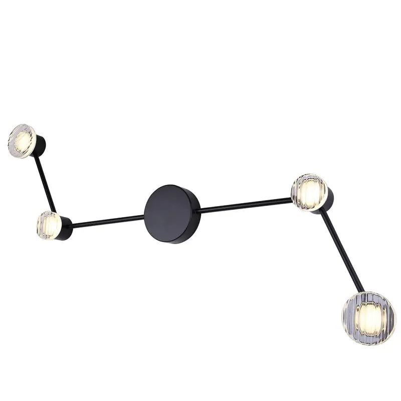 Canarm VANYA Matte Black 4-Light LED Wall Mount – Linear Multi-Lamp Fixture, Model LWF313A04BK