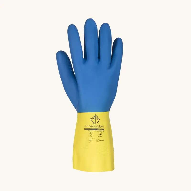 Chemstop Food-Safe Chemical-Resistant Gloves – 12″, 30 Mil Latex Shell with Neoprene Palm, NL3030