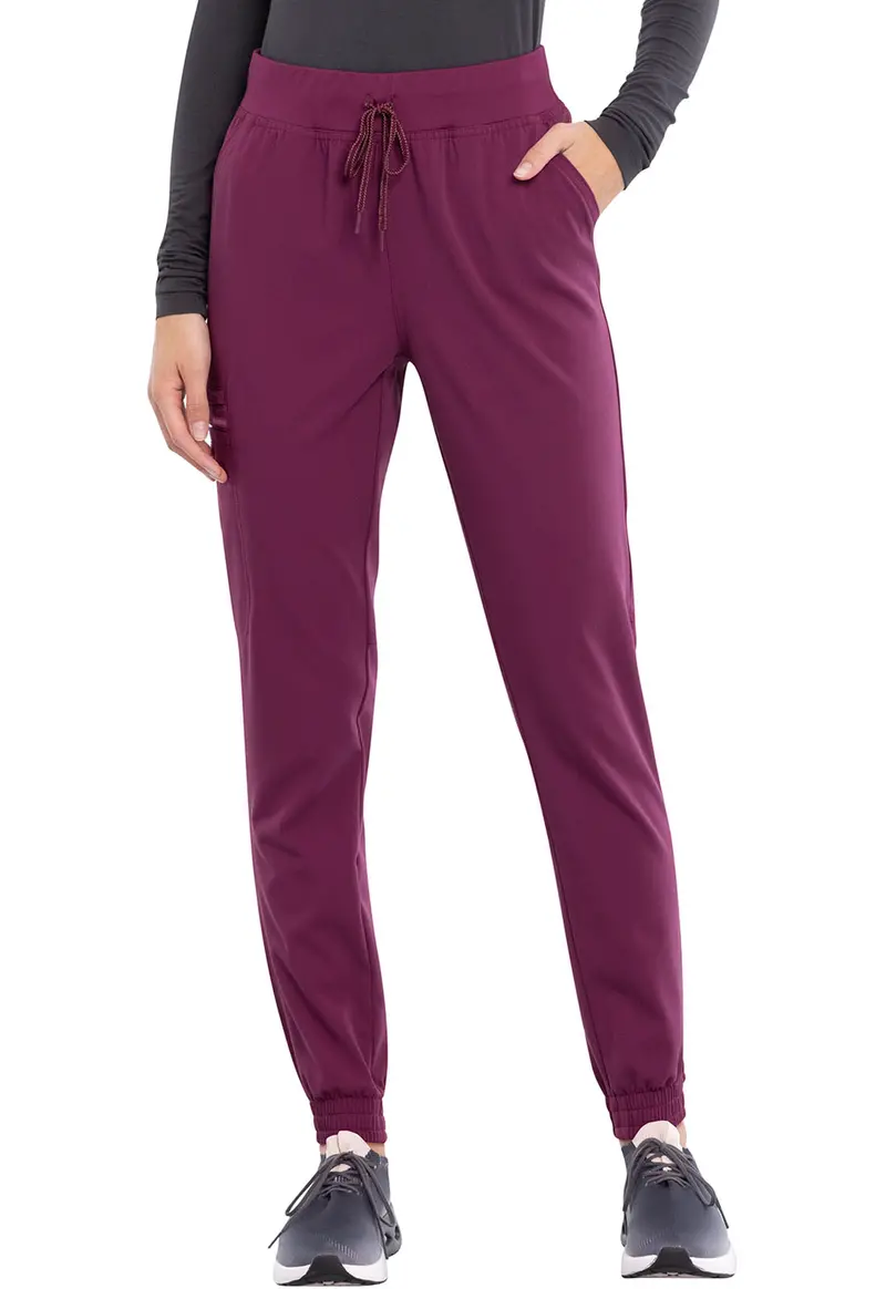 Cherokee Euphoria Women’s Mid-Rise Jogger Scrub Pants – Wine (CK260A)