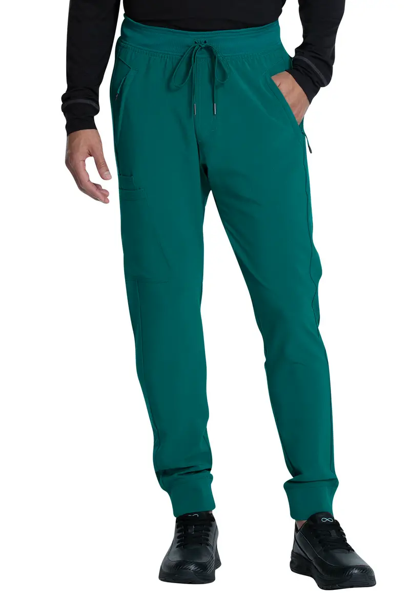 Cherokee Infinity Men’s Scrub Joggers – Mid-Rise Comfort Fit in Hunter Green (Style CK004A)