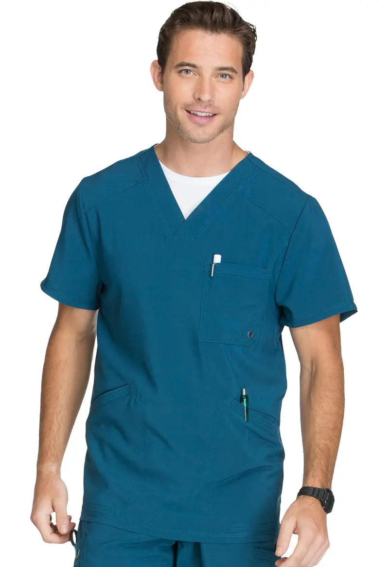 Cherokee Infinity Men’s V-Neck Scrub Top in Caribbean Blue (CK900A)