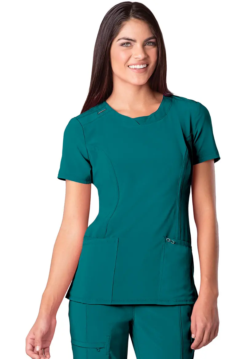 Cherokee Infinity Round Neck Scrub Top – Women’s Teal Blue Classic Fit (2624A)