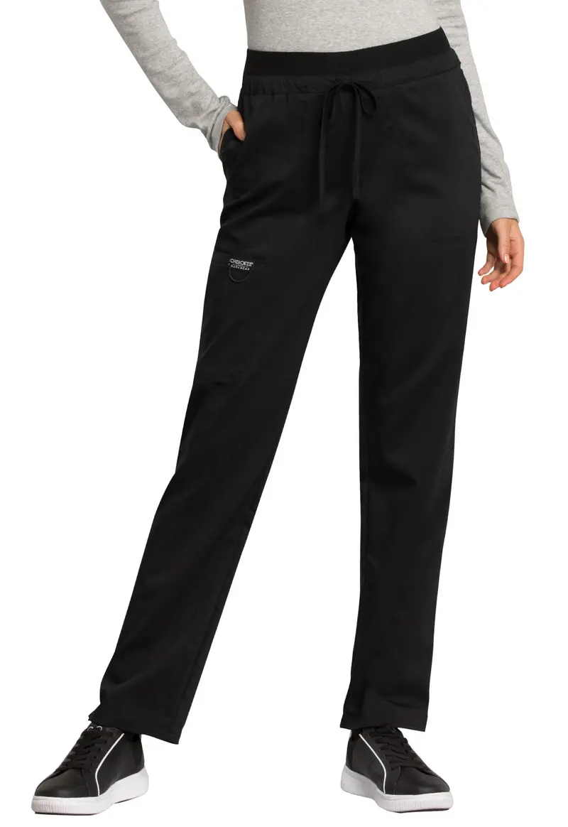 Cherokee WW Revolution Women’s Mid-Rise Tapered Scrub Pants in Black (WW105)