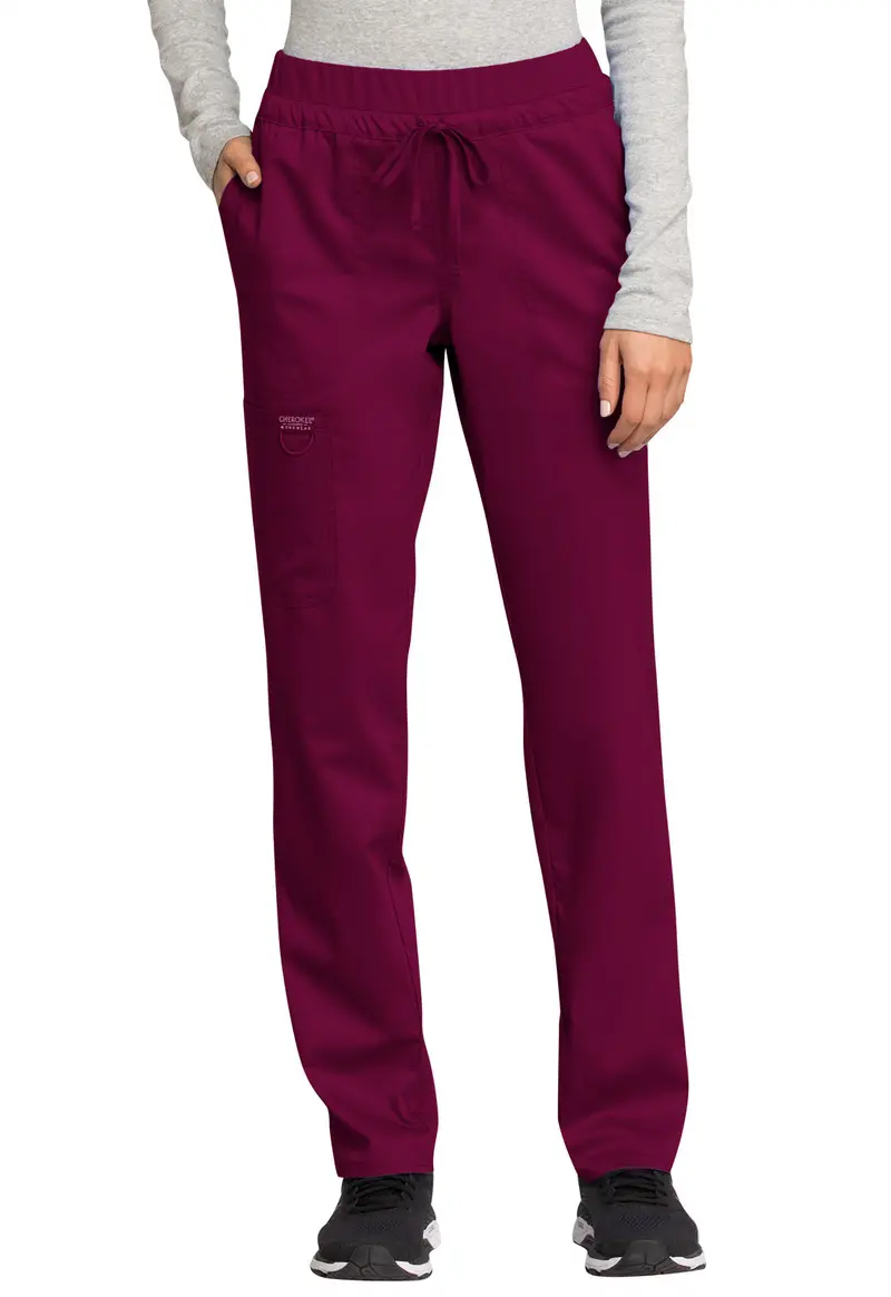 Cherokee WW Revolution Women’s Mid-Rise Tapered Scrub Pants in Wine (WW105)