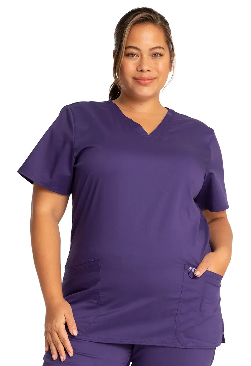 Cherokee WW Women’s Revolution V-Neck Scrub Top in Grape (WW620)