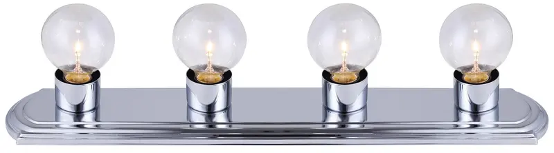 Chrome 4-Light Vanity Strip Light – Canarm IVLBS1407, Reflective & Contemporary Bathroom Fixture