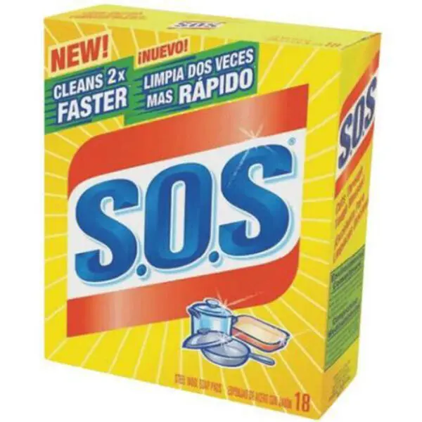 Clorox S.O.S Steel Wool Soap Pads – 18-Count Per Box, Kitchen & Bath Cleaning (Pack of 8)