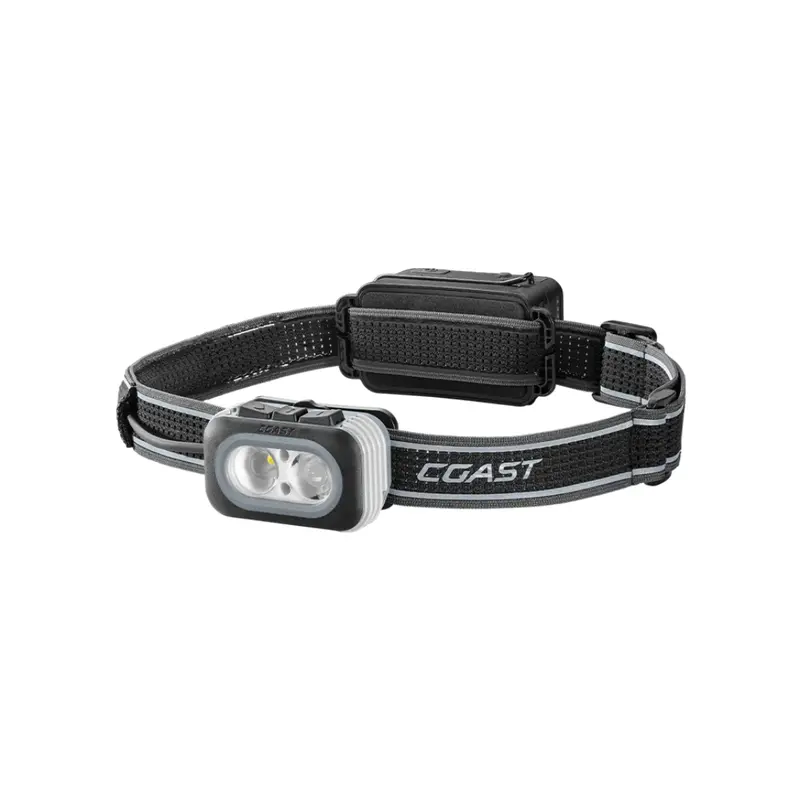 COAST RL20RB Tri-Color Rechargeable Headlamp – 1000-Lumen Output with Optional Booster Battery Pack