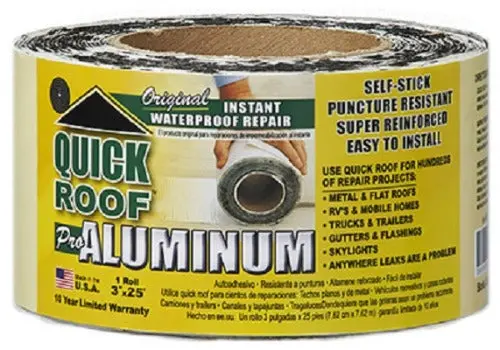 Cofair QR325 Quick-Roof Aluminum Roof Repair Tape – 3″ x 25′, Waterproof Sealant, Pack of 3