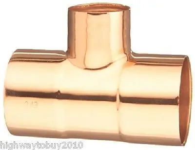 Copper Tee Fittings — 3/4″ × 3/4″ × 1/2″, 100-Unit Lot