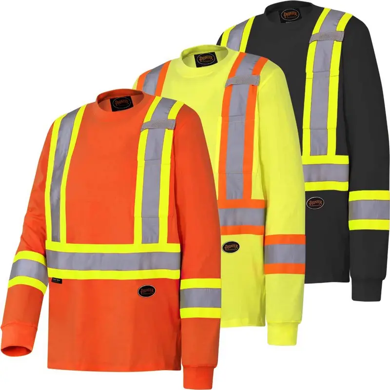 Cotton Long-Sleeve Safety Shirt – Comfort-Focused Hi-Viz Pioneer Workwear, Models 6981 & 6982