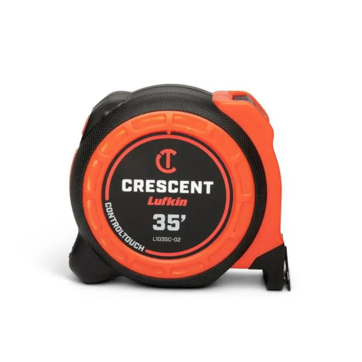 Crescent Lufkin CONTROLTOUCH Tape Measure – 1-3/16-Inch x 35-Foot, Ergonomic Grip Design, L1035C-02