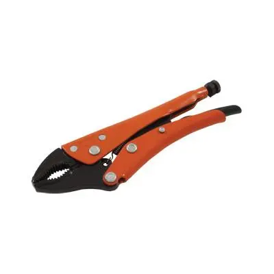 Curved Jaw Locking Pliers – Gray Tools Grip-On Pliers with Integrated Wire Cutter (Model 121-10F)