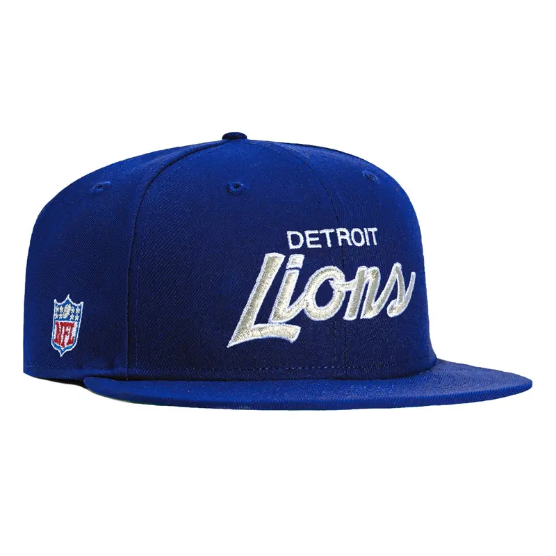 Detroit Lions New Era 59Fifty Script Logo Cap – Royal Blue