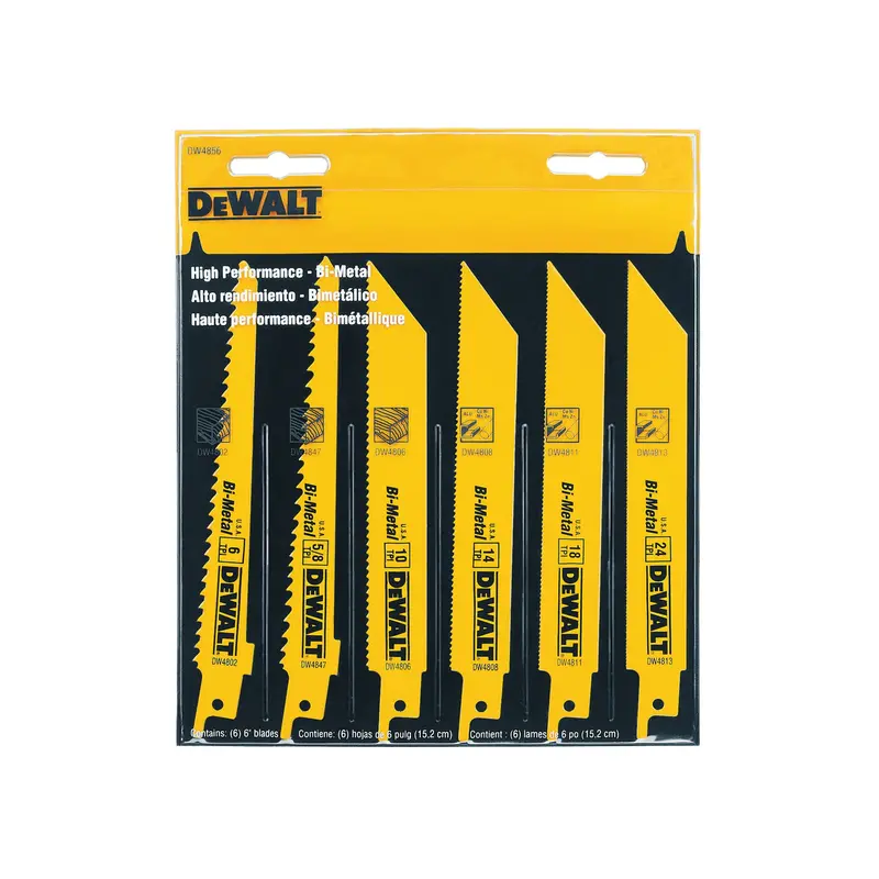 DeWALT DW4856 Bi-Metal Reciprocating Saw Blade Kit – 12-Pack