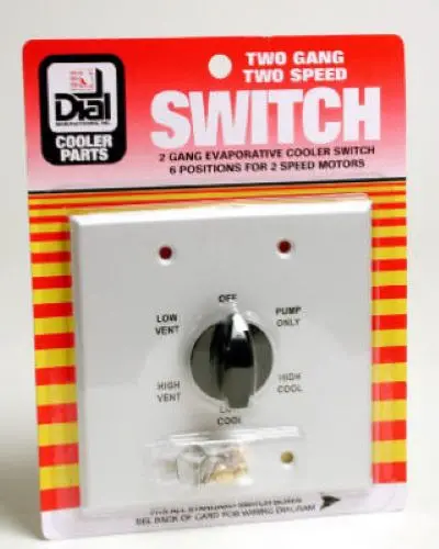 Dial 7131 Evaporative Cooler Wall Switch – 2-Gang, 2-Speed, 6-Position Control