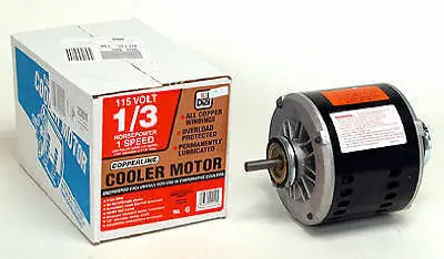 Dial Mfg 2201 Replacement Motor for Swamp Coolers – 1/3 HP, 115V, 1-Speed, Single Unit
