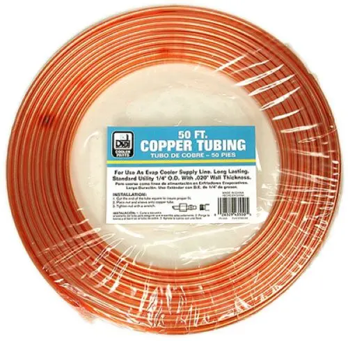 Dial Mfg Copper Water Supply Tubing – 1/4″ OD × 50 ft, Evaporative Cooler Line, 2-Pack
