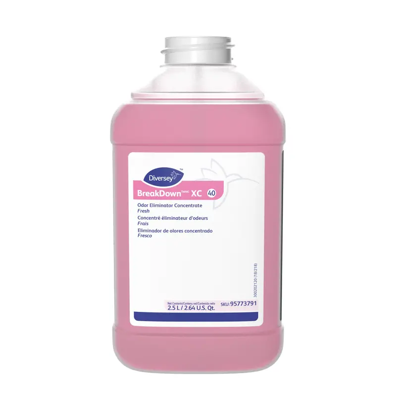 Diversey BreakDown Odour Eliminator & Cleaner Concentrate – Fresh-Scented Formula – 2.5L Bottle (Case of 2) – 95773791