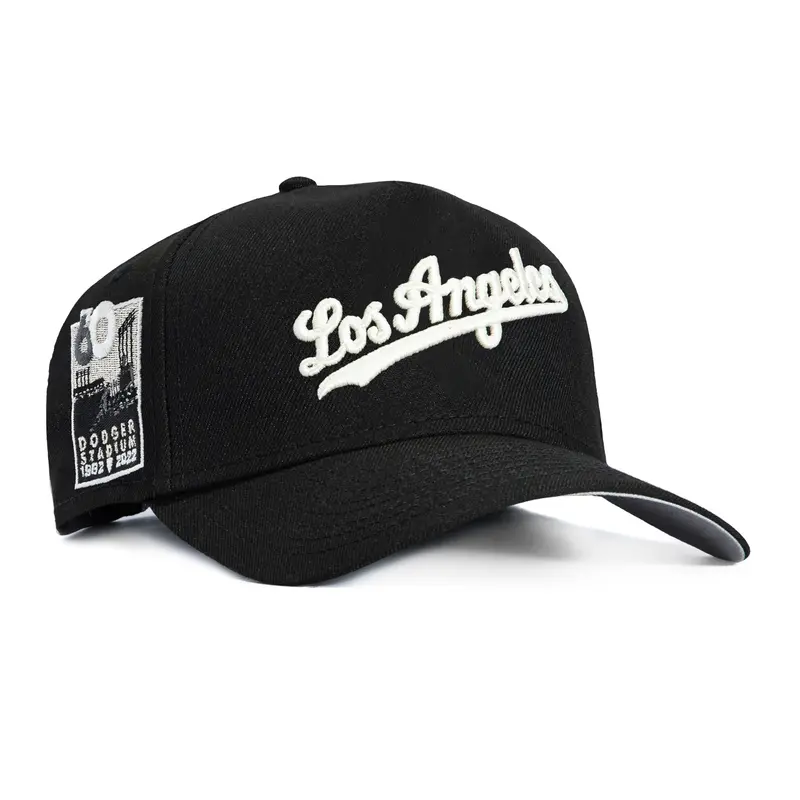 Dodgers 60th Anniversary Stadium Snapback – 9Forty GITD A-Frame in Black & White