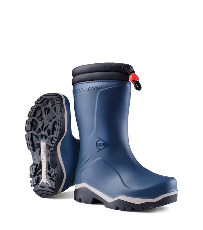 Dunlop Kids’ Blizzard Rain Boots – Ultralight Blue Insulated Footwear for Children, Model D354061