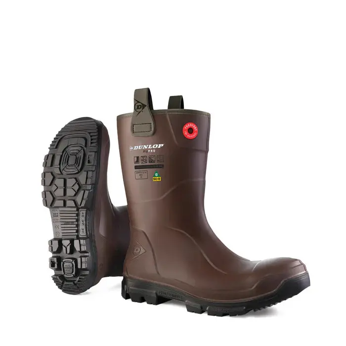Dunlop Purofort RigPro PU Safety Work Boots – Brown, 11″ (DJ2HR42-12)
