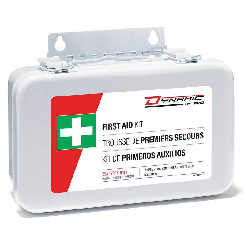 Dynamic CSA-Approved Personal First Aid Kit – Type 1 Compact Unit, Metal/Nylon/Plastic Packaging, Model 10980