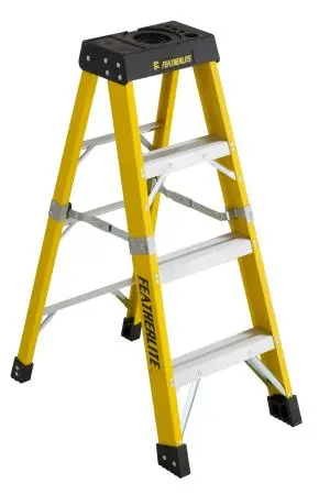 Featherlite 6400 Fiberglass Step Ladder – 4 ft Extra Heavy-Duty Lightweight Ladder