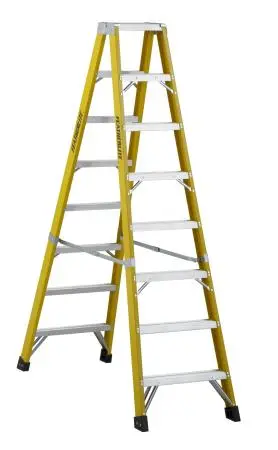 Featherlite 6600 Fiberglass Step Ladder – 8 ft Extra Heavy-Duty Support Ladder