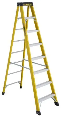 Featherlite 6900 Fiberglass Step Ladder – 8 ft Extra Heavy-Duty Industrial Ladder