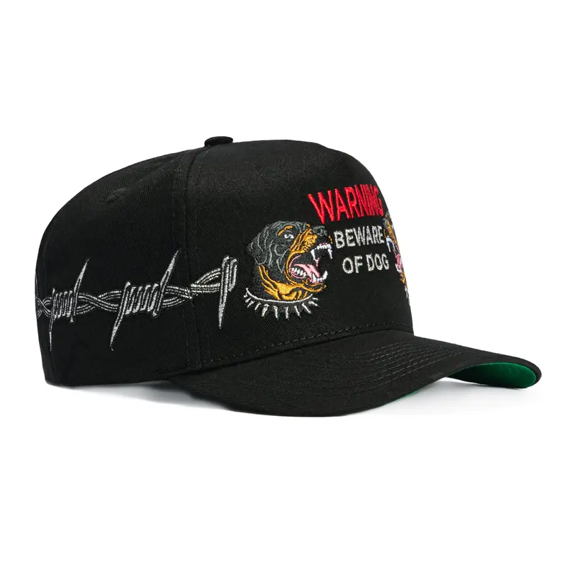 Field Grade Beware of Dog Barbed Wire Snapback – Black