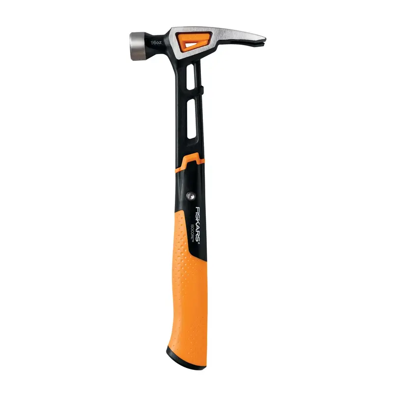 Fiskars IsoCore 16 oz Finishing Claw Hammer – Precision-Balanced, 13.5″ (750200-5002)