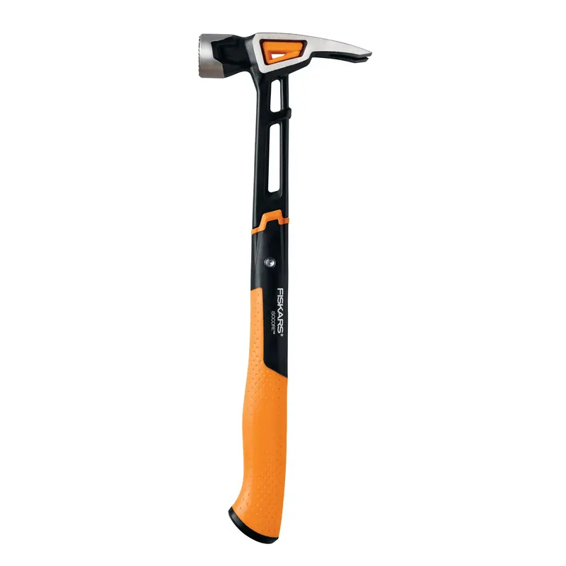 Fiskars IsoCore 22 oz Framing Claw Hammer – Milled Face, 16″ Handle (750241-5003)