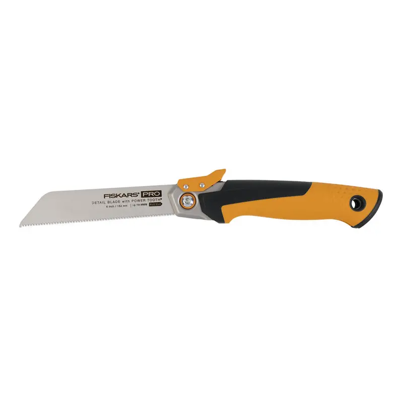 Fiskars Pro 6-Inch Folding Detail Saw – Compact Precision Hand Saw with Locking Blade (730500-1001)