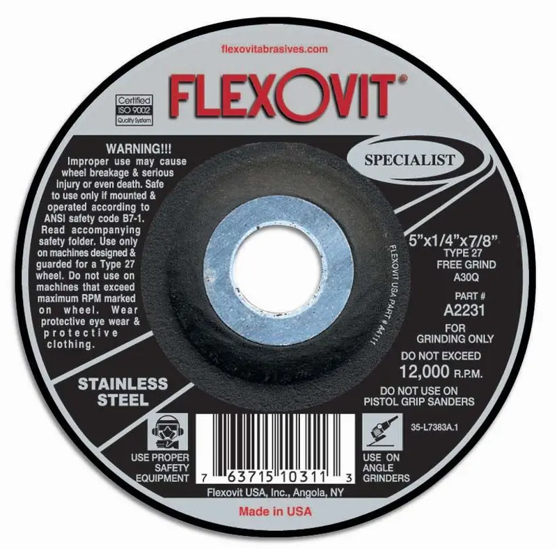 Flexovit Specialist® 5″ x 1/4″ x 7/8″ Grinding Wheel (A2231)