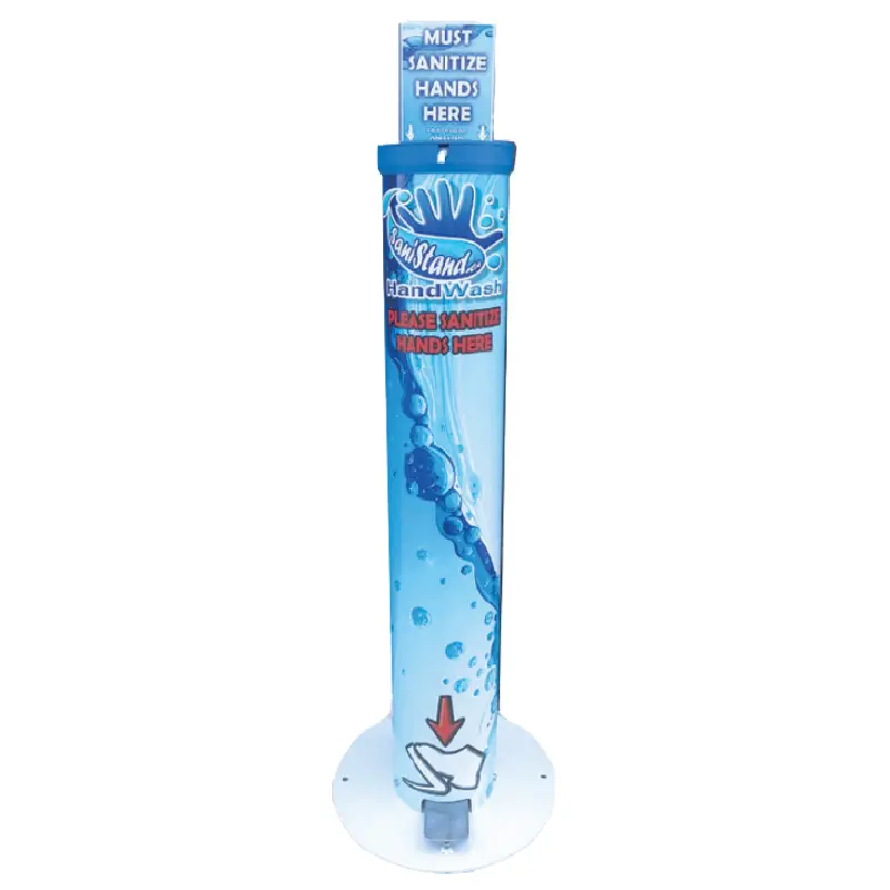 Foot-Operated Sanitizer Dispenser Stand – 1-Gallon Capacity, Freestanding Hygiene Station S01130