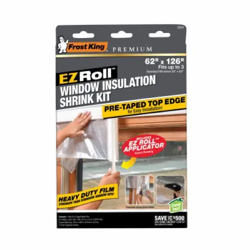 Frost King EZ833 Window Insulation Shrink Film Roll (62″ x 126″) – Pack of 4