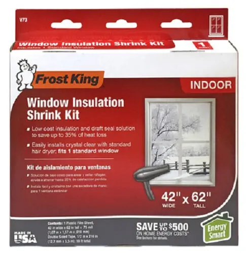 Frost King Indoor Window Insulation Kit – 42″ x 62″, Shrink Film, Pack of 24