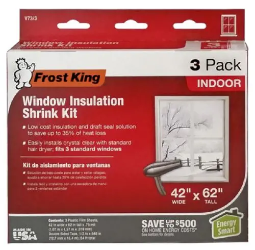 Frost King V73/3H 42″ x 62″ Triple-Panel Window Insulation Set – Pack of 6