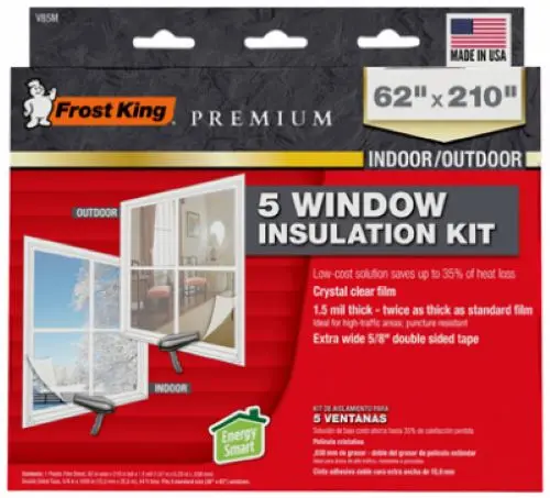 Frost King V85M Heavy-Duty Window Insulation Kit – 62 in x 210 in, Indoor/Outdoor Use (Pack of 4)