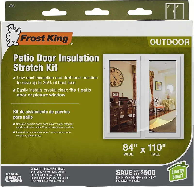 Frost King V96H Outdoor Patio Door Insulation Kit – 84 in x 110 in (Pack of 2)