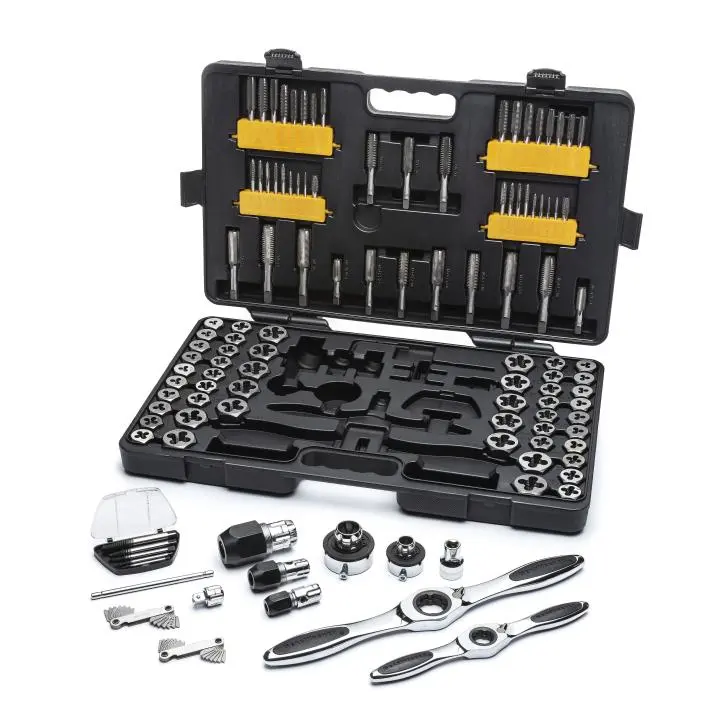 Gearwrench 114-Piece Ratcheting Tap and Die Set – Comprehensive SAE/Metric Collection with Storage Case (82812)