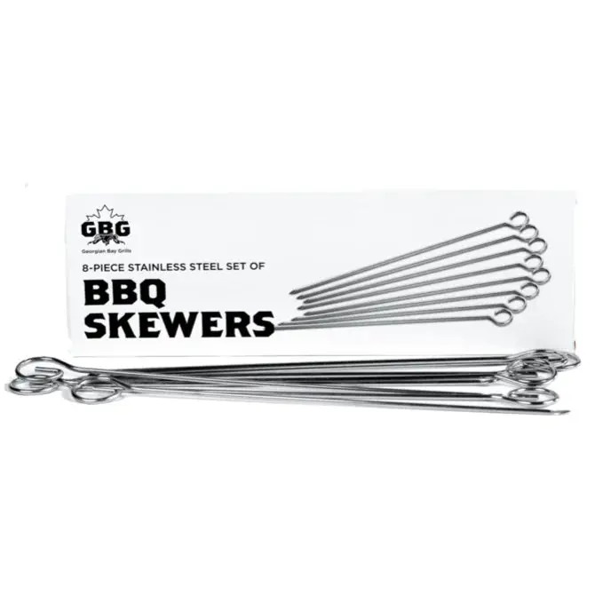 Georgian Bay Leisure 8-Piece Stainless Steel Skewer Set for Grilling & BBQ (GRILLSKSS)